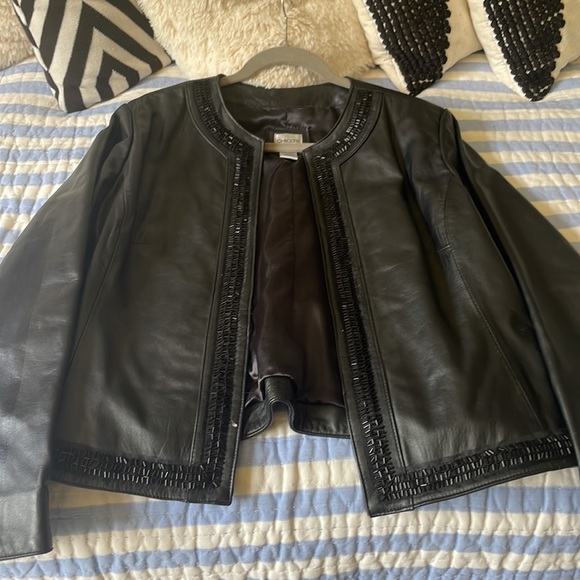 Chicos Beaded Leather Jacket - Picture 4 of 5